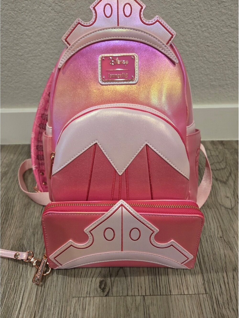 Loungefly Disney Aurora Sleeping Beauty Crown Backpack and Wallet Set